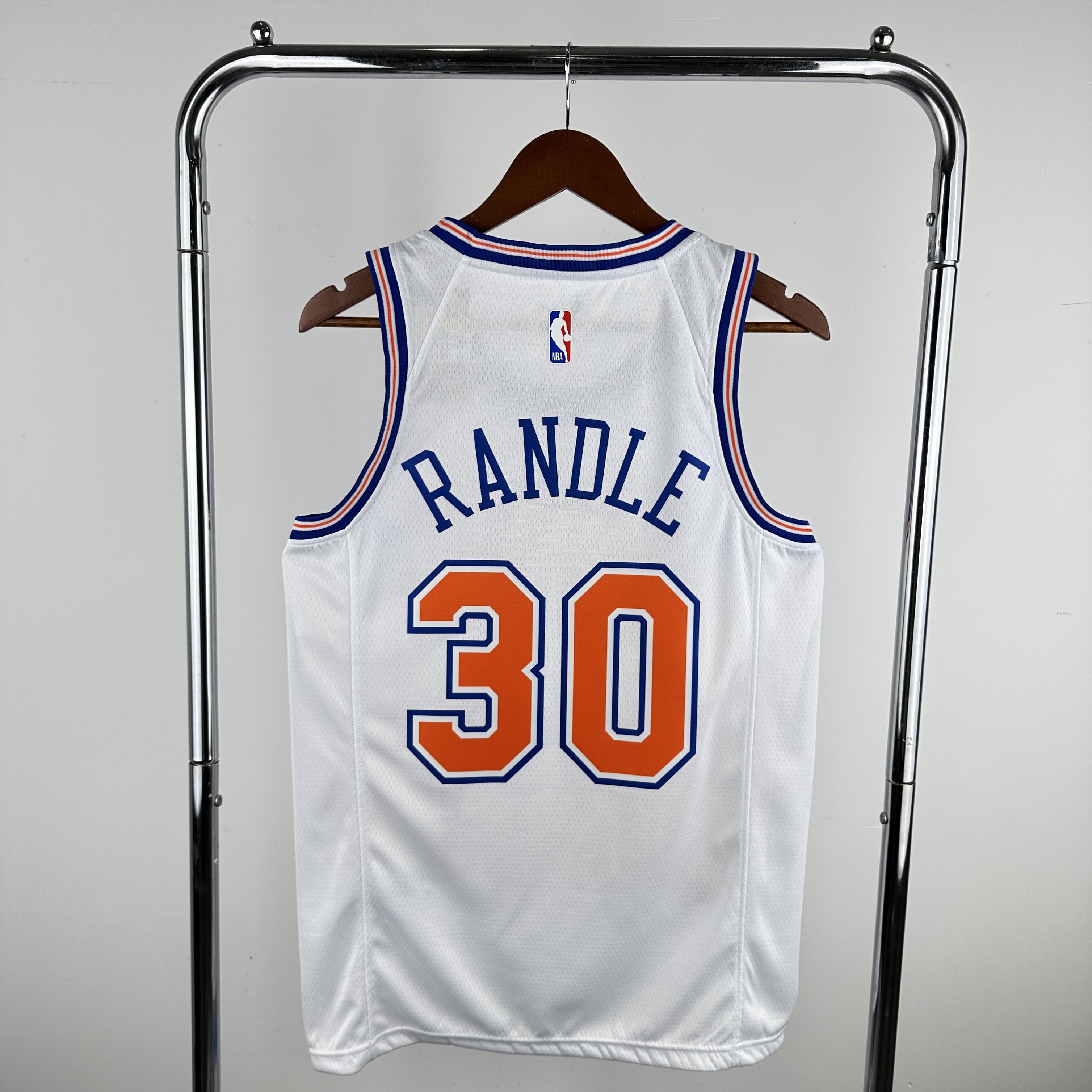 Men New York Knicks #30 Randle White Nike 2024 NBA Jersey